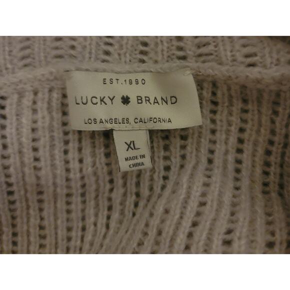 Lucky Brand Off White Alyssa Cowl Neck Side Button Womens Sweater XL Mohair Wool - Picture 4 of 5